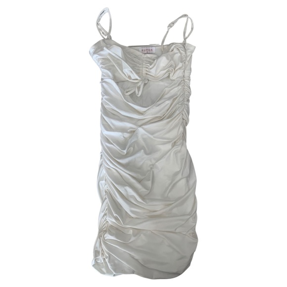 rumour Dresses & Skirts - RUMOUR size 8 ruched cutout mini dress in white